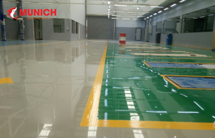Mặt sàn nhà xưởng khi được sơn chống tĩnh điện