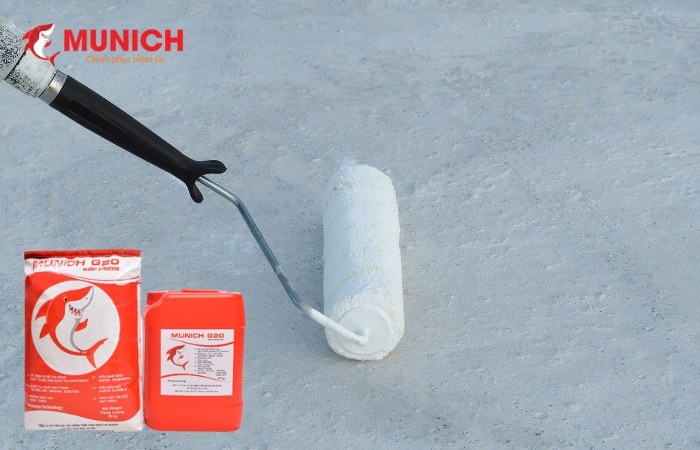 Chống thấm sàn mái bằng Màng chống thấm polyme 2 thành phần gốc xi măng