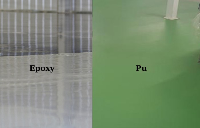 Màu sắc của hai loại sơn Epoxy và Polyurethane