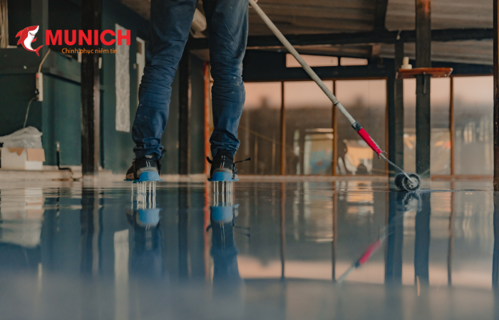 Sau khi hoàn thiện cần có thời gian nghỉ cho sơn epoxy khô 
