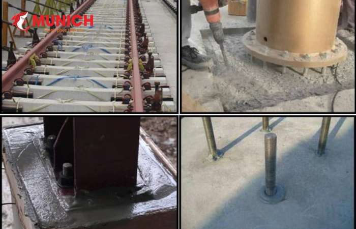 Một số hạng mục sử dụng vữa không co ngót